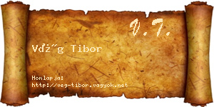 Vég Tibor névjegykártya